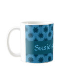 Teal turquoise flower pattern template mugs