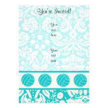 Teal Volleyball Custom Invite