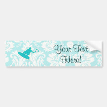 Teal Wakeboarder Bumper Stickers