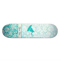 Teal Wakeboarder Custom Skate Board