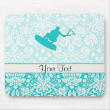 Teal Wakeboarder Mousepads