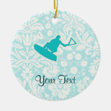 Teal Wakeboarder Ornaments