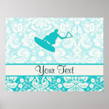 Teal Wakeboarder Print