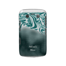 Teal White Zebra Print Blackberry Phone Case Case-Mate Blackberry Case