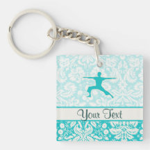 Teal Yoga Keychain