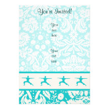 Teal Yoga Personalized Invitations