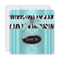 Teal Zebra Sweet 16 Birthday Party