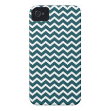 Teal Zig Zag Chevrons Pattern iPhone 4 Cases