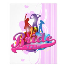 team bride bridesmaids bachelorette wedding bridal invitation