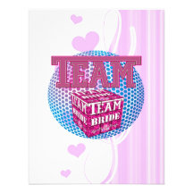 team bride bridesmaids wedding bridal party pink personalized invites