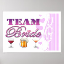 Team Bride Drinks Bridesmaids Wedding Bridal Party Print