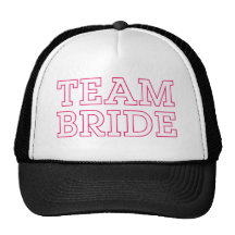 Team Bride Pink Outline Trucker Hat