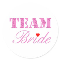 Team Bride Theme Round Stickers