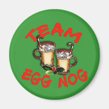 Team Eggnog Holiday Design Refrigerator Magnets