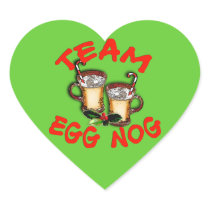 Team Eggnog Holiday Design Heart Stickers