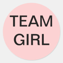 Team Girl Baby Shower Stickers