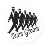 Team Groom (Men) Round Sticker