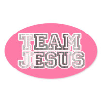 Team Jesus Striped Graphic Oval Sticker