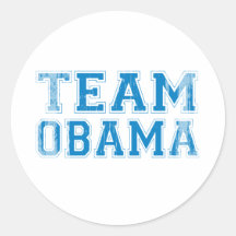 TEAM OBAMA BLUE Vintage.png Round Stickers