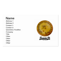 Team Pi (Pi On A Pie Mathematical Constant) Business Card Templates