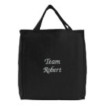 Team Robert Tote embroidered bags