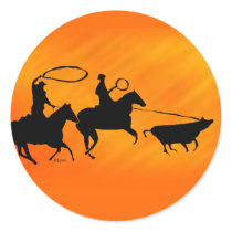 team ropers 103 round sticker