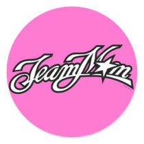 TeamMom Black Logo Round Stickers