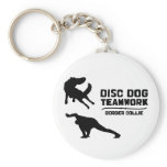 Teamwork Border Collie Disc Dog Keychain