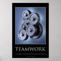 Teamwork concept with gear wheels posters