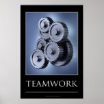 Teamwork concept with gear wheels posters