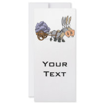 teamwork donkeys mules cartoon rack cards