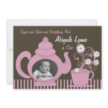 Teapot Birthday Photo Personalized Invites
