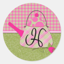 TEAPOT INITIAL H ROUND STICKER