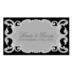 Tear Drop Lace, Black and White Favour Gift Tags business cards