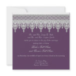 Tear Drop Lace, Lavender & Grey - Wedding Invite invitations
