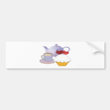 Teatime with Cupcakes heart Bumper Stickers