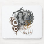 Tech noir pulp steampunk dame mousepads