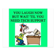 tech support joke postcard