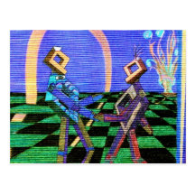 Techies Dancing CricketDiane Geometrix Products Post Card