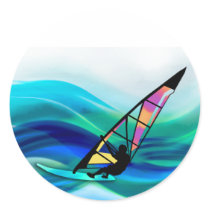 Technicolor Windsurfer in a Typhoon Round Sticker