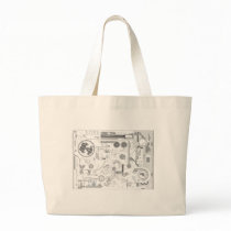 techno computer chip hard drive vector experiment bag