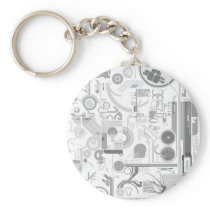 techno computer chip hard drive vector experiment keychain