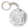techno computer chip hard drive vector experiment keychain