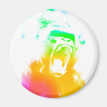 techno gorilla fridge magnet