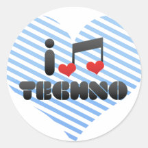 Techno Round Sticker