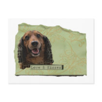 Teckle / Dachshund in greens postcards