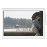 teddbear at a lovely lake cards