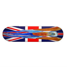 Teddy Bear and Union Jack (UK) Flag Skate Deck