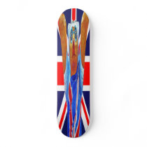 Teddy Bear and Union Jack (UK) Flag Skate Deck