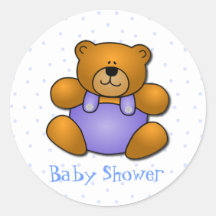 Teddy Bear Baby Boy Shower Stickers